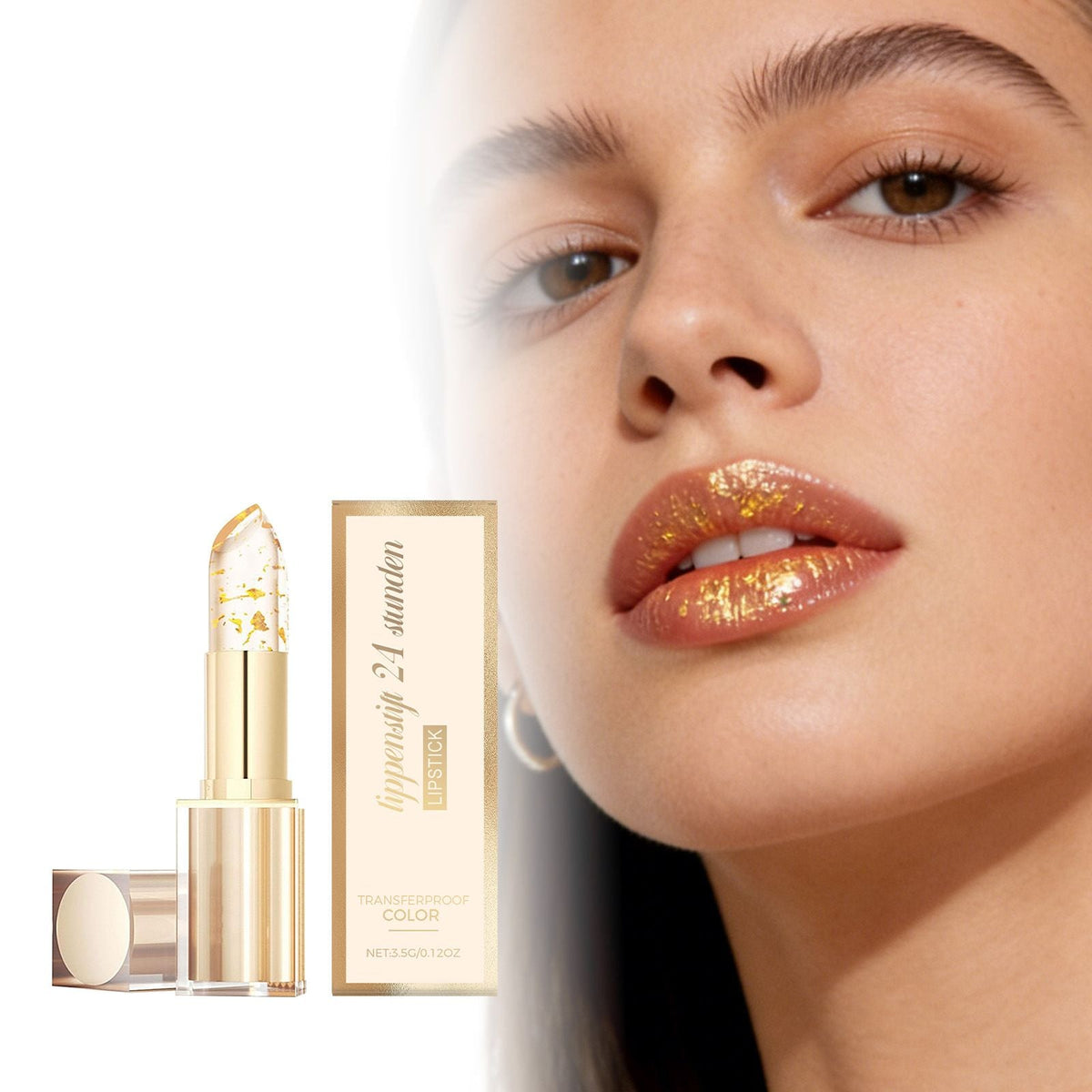 3.5g Gold Flake Lip Balm with Color Changing and Hydration