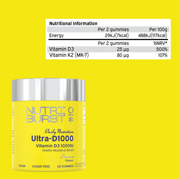 Nutriburst UltraD3 1000 IU Lemon 60 Gummies