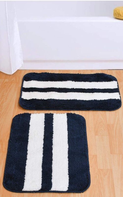 AIESY® Set of 2 pcs Soft Anti Slip Runner Quick Dry Bath Mat