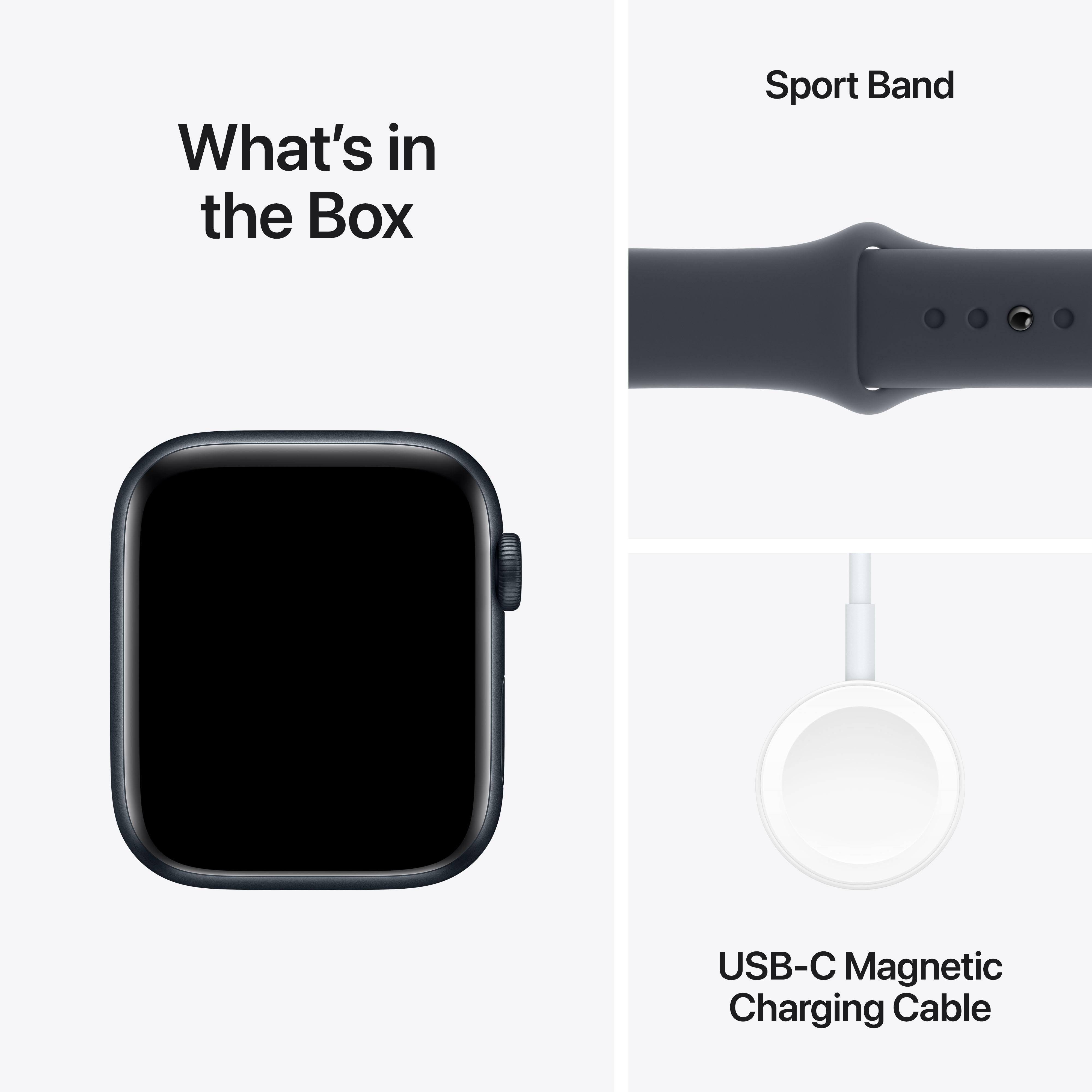 Apple Watch SE 2nd Gen GPS + Cellular, 44mm Midnight Aluminium Case with Midnight Sport Band S/M