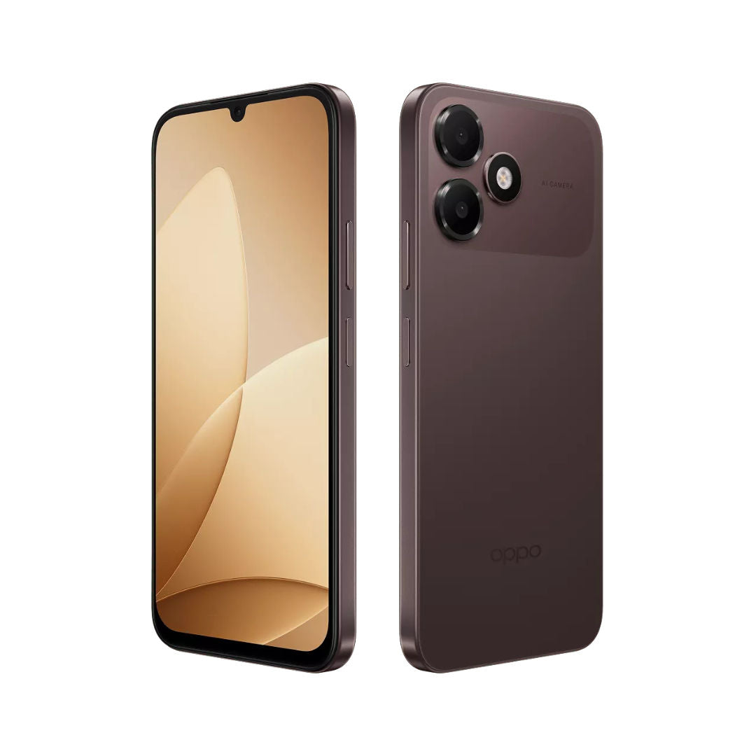 Oppo A6c 4G 6.75" HD Display Smartphone, 4GB RAM, 128GB Storage, Stone Brown