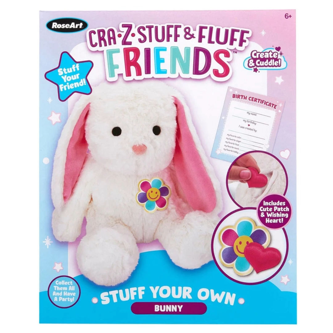 RoseArt CRA-Z-STUFF & FLUFF FRIENDS, Stuff Your Own Plush DIY Kit