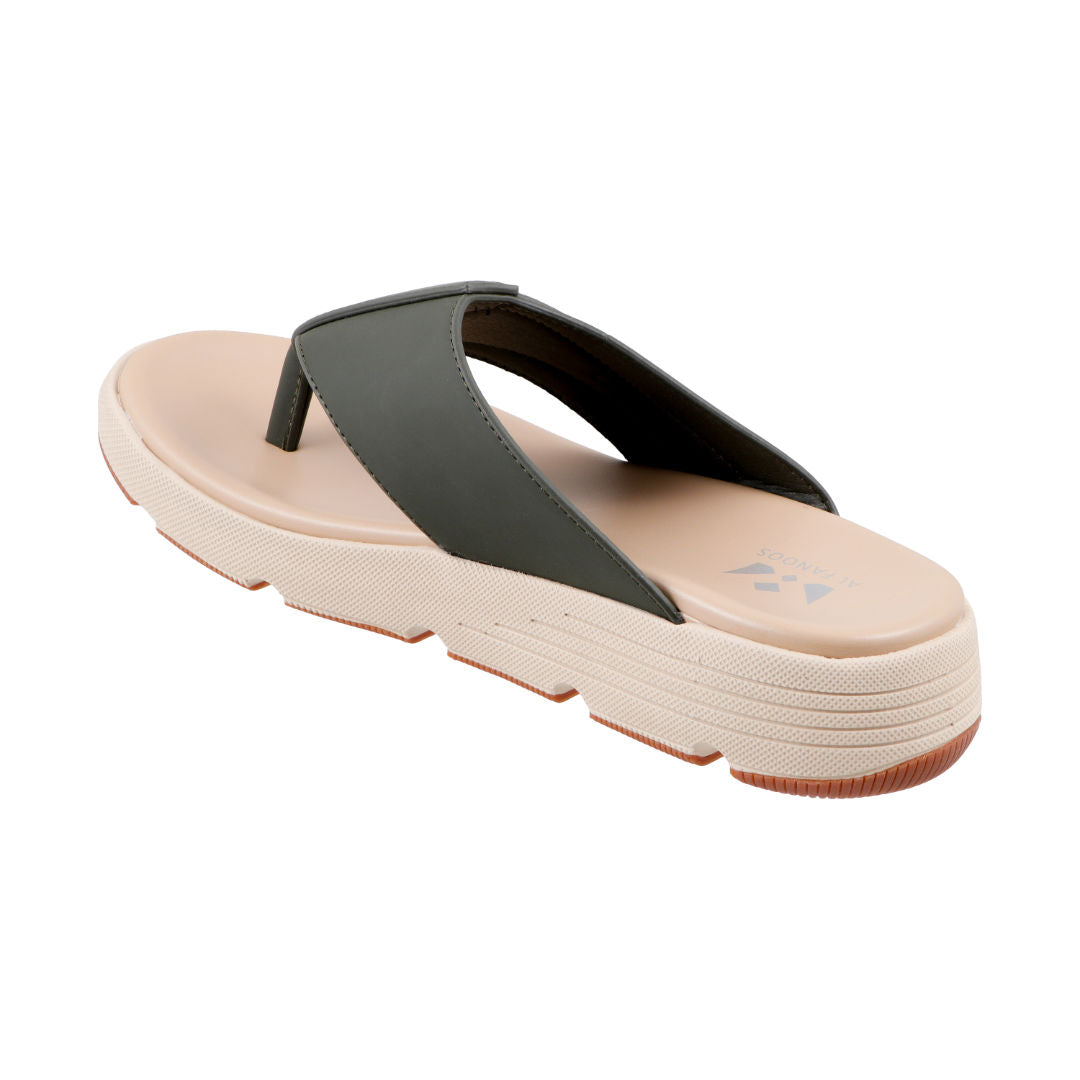 AL FANOOS Men's Medicated Sandals with Microfiber Upper, PU Foam Insole & EVA-TPR Sole, Olive, AFNMN0710108OLV