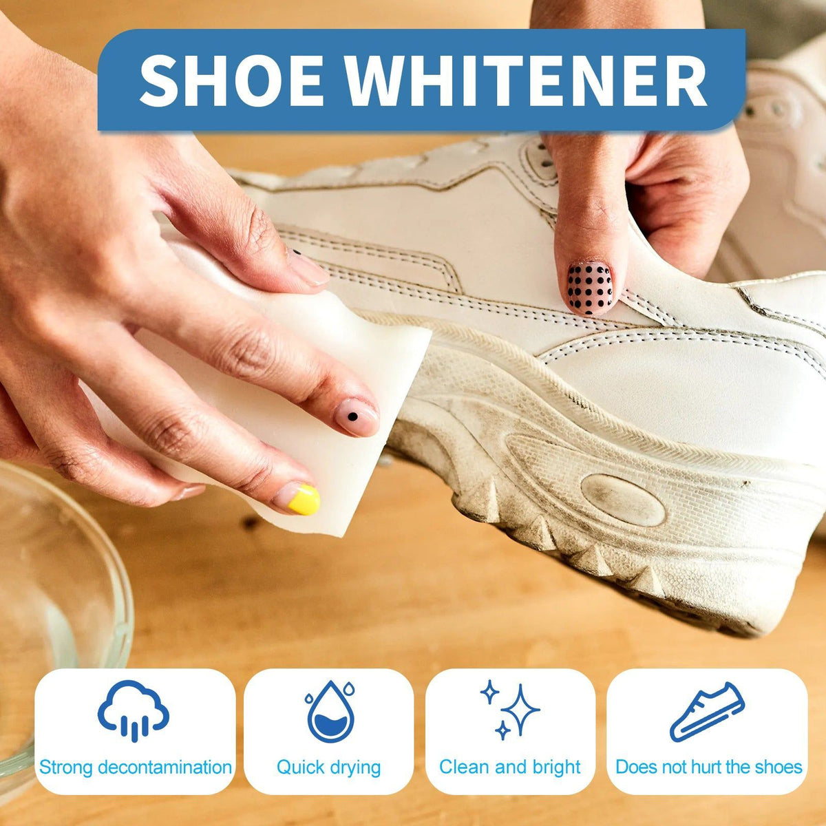 Brighten White Shoes Fast, Remove Stains, Shoe Whitening Cleaner for Small White Shoes ,73ml