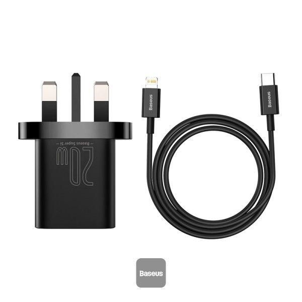 Baseus Quick Charger 20W Super Si 1C with 1M Cable, Black