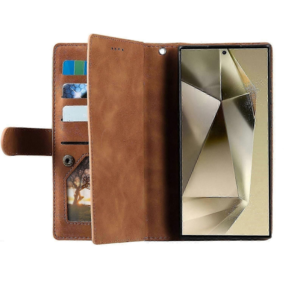 Wallet Case Compatible with Samsung Galaxy S25 Ultra - PU Leather Cover with 9 Card Slots & Magnetic Closure
