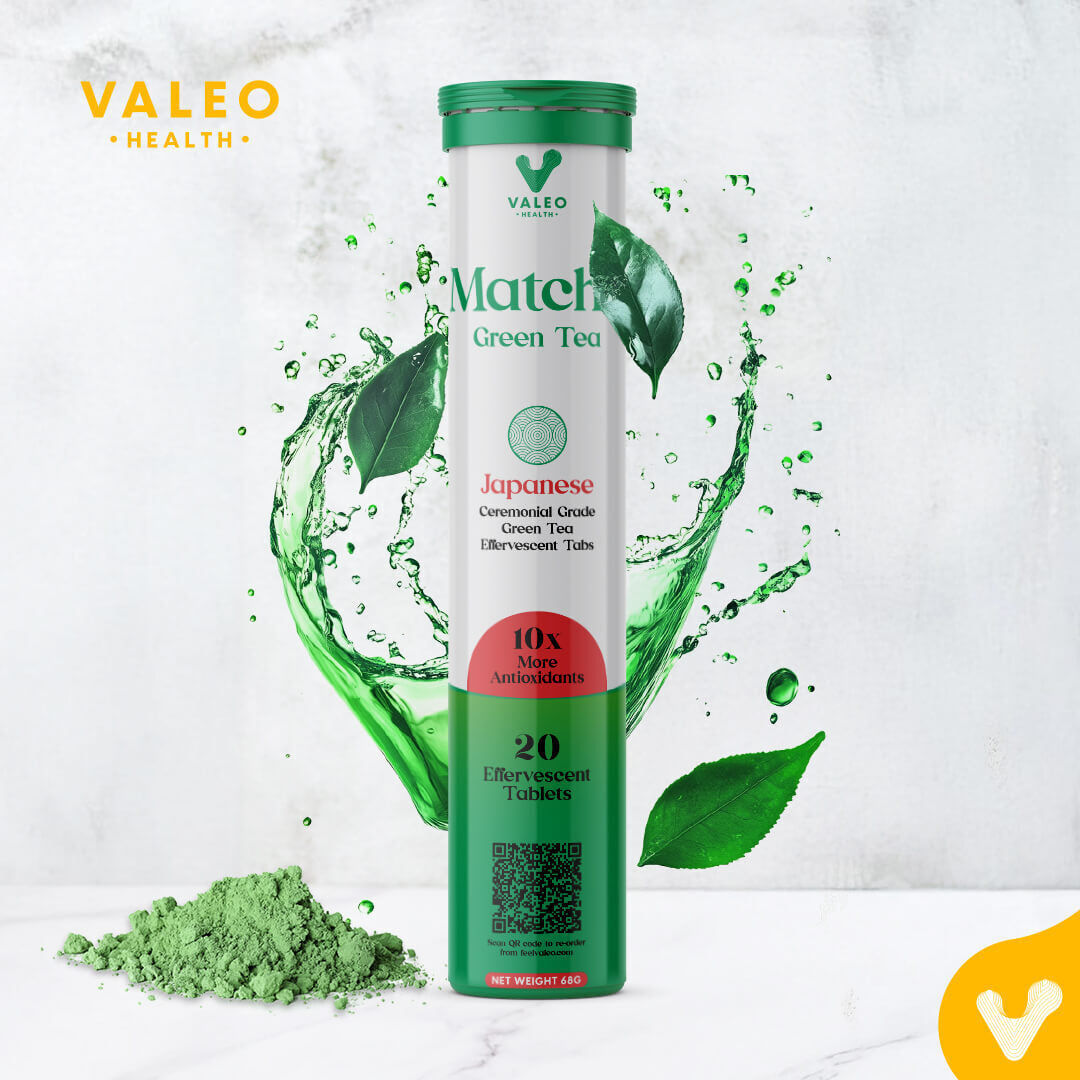 Valeo Berberine+ 90 Capsules & Valeo Japanese Matcha Green Tea 20 Effervescent Tablets