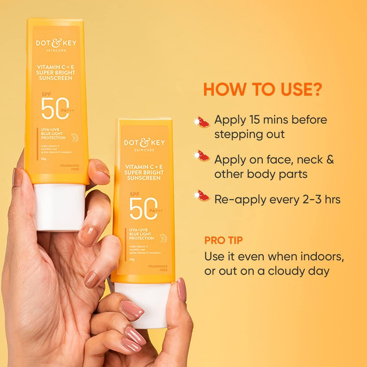 Dot & Key Vitamin C + E Face Sunscreen With SPF 50 PA+++ 50g