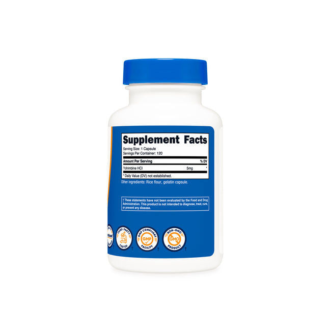 Nutricost Extra Strength Yohimbine HCl (5mg) - 120 Capsules