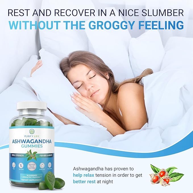 Purify Life Ashwagandha Gummies 90 for Support Calm Mood, Relaxation & Cognitive Support