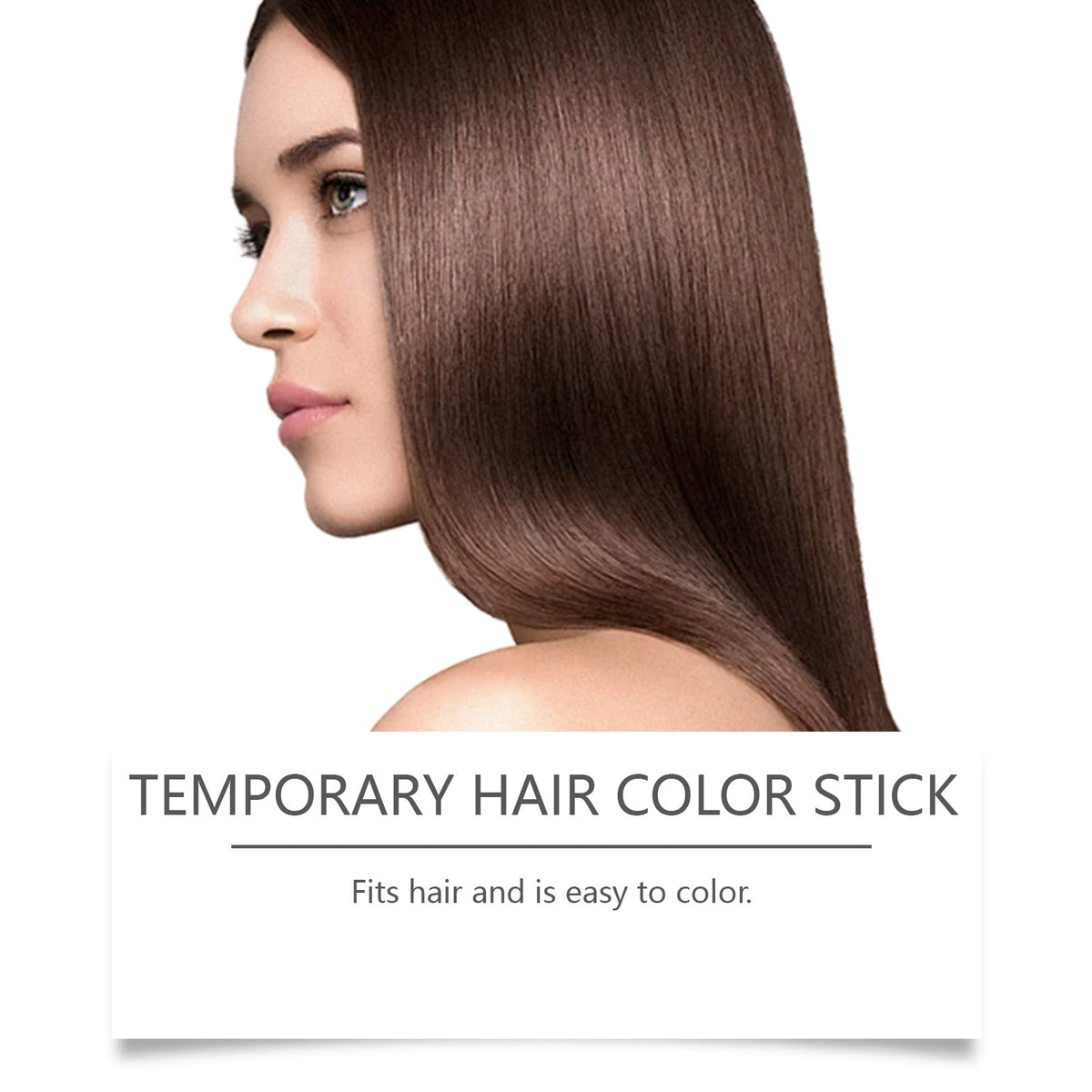Chestnut Brown Hair Stick, Moisturizing, Long-Lasting, Easy Color, Perfect for Lazy Hair Care ,15g