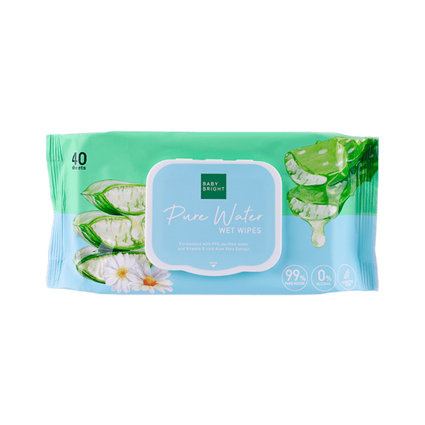PURE WATER WET WIPES 40SHEETS BABY BRIGHT (B)