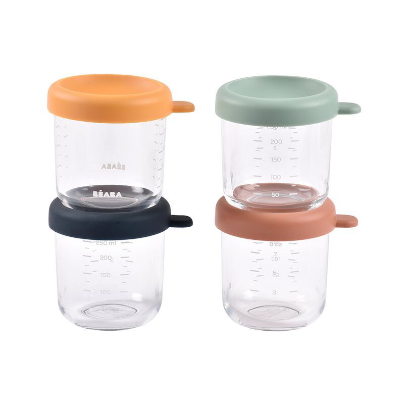 Beaba Set of 4x250ml Glass Conservative Jars Sunrise