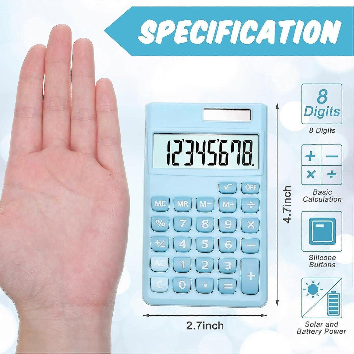 Standard Calculator 8-Digit LCD Display