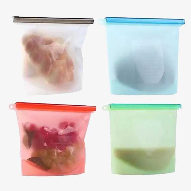 Transparent Silicone Food Storage Bag - Reusable, Leak-Proof, Eco-Friendly Storage Solution for Freshness