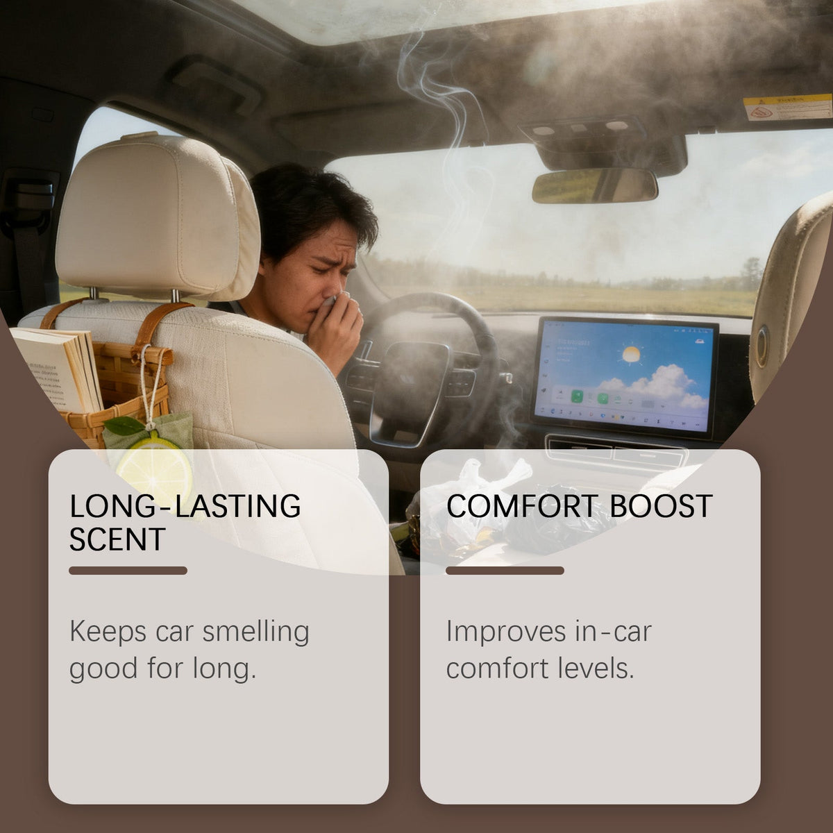 Car Air Freshener, Long-lasting Fresh Air, Odor Removal, Interior Cleaning, Multi-functional Car Care ,1set