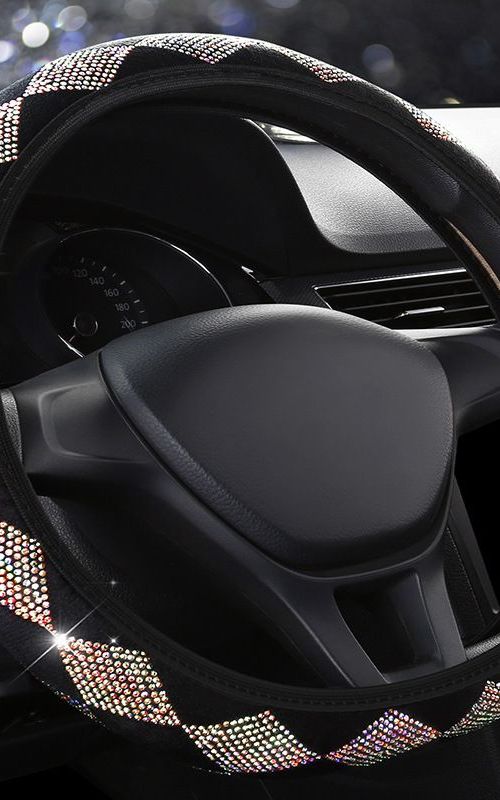 Diamond Car Steering Wheel Cover Bling Rhinestone Grip Luxury Vehicle Decoration