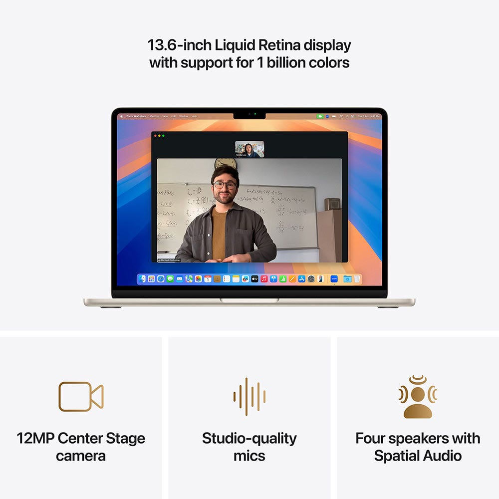Apple MacBook Air 13-inch M4 (2025), 512GB SSD, Liquid Retina Display, macOS Sequoia,  English Keyboard, Starlight