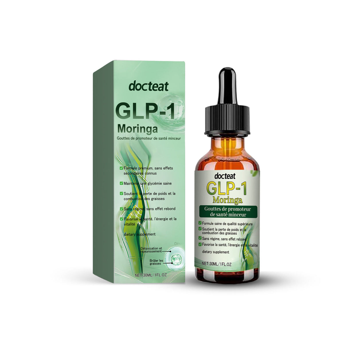 Boost Energy & Balance Sugar with GLP-1 Moringa Leaf Drops, Natural Body Care ,30ml