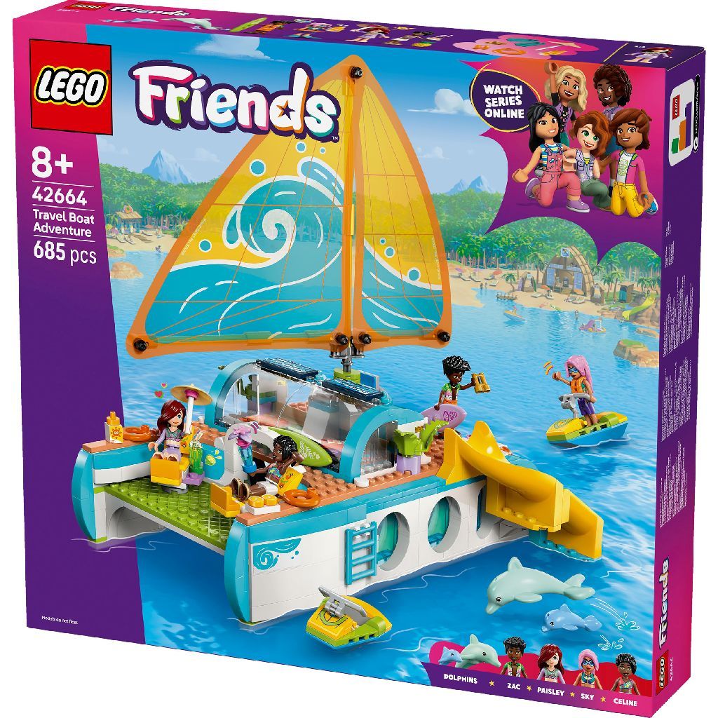 LEGO Friends Travel Boat Adventure Building Set for Ages 8+, 685 Pieces