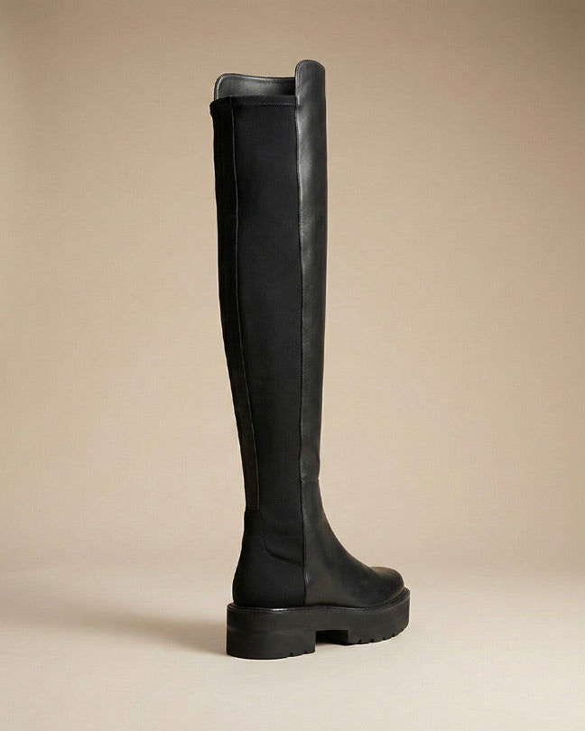 Stuart Weitzman ultralift 5050 Leather Black Over-the-Knee Boots