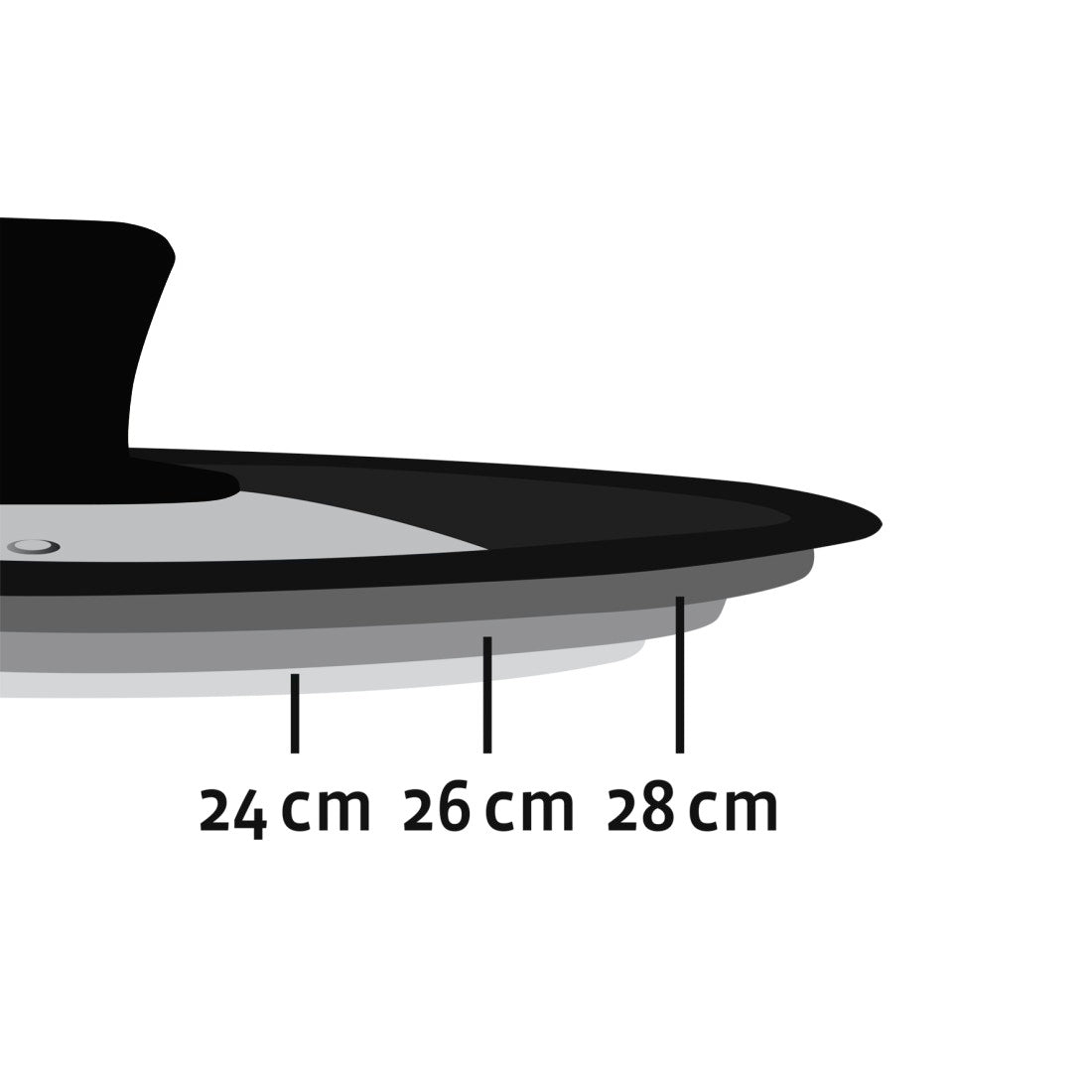 XAVAX 111545 Universal Lid with Steam Vent for Pots and Pans, 24, 26, 28 cm, glass