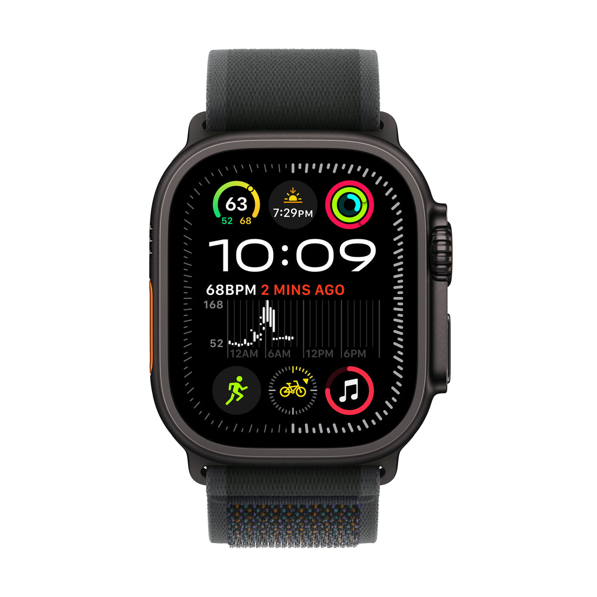 Apple Watch Ultra 2 GPS + Cellular, 49mm Black Titanium Case with Trail Loop M/L, MX4V3