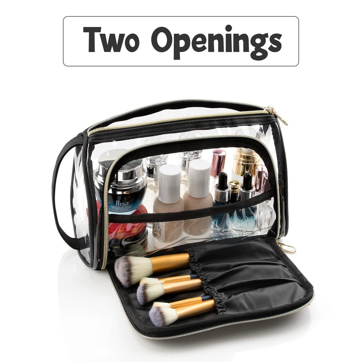 Large Clear Travel Makeup Bag with Handle