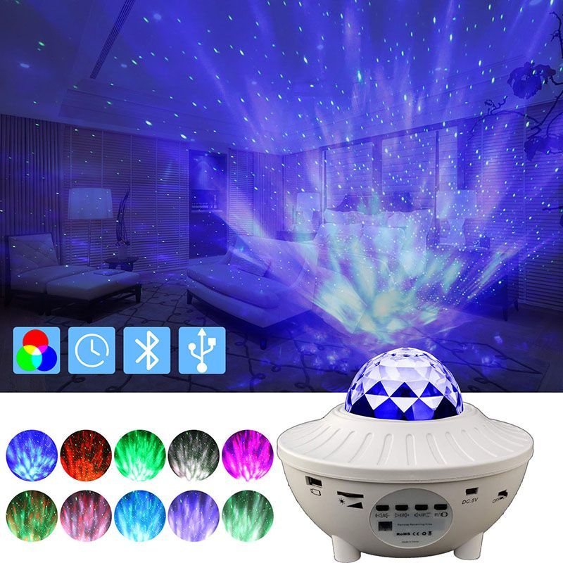 Bluetooth LED Music Projector Starry Night Light With Remote Control
