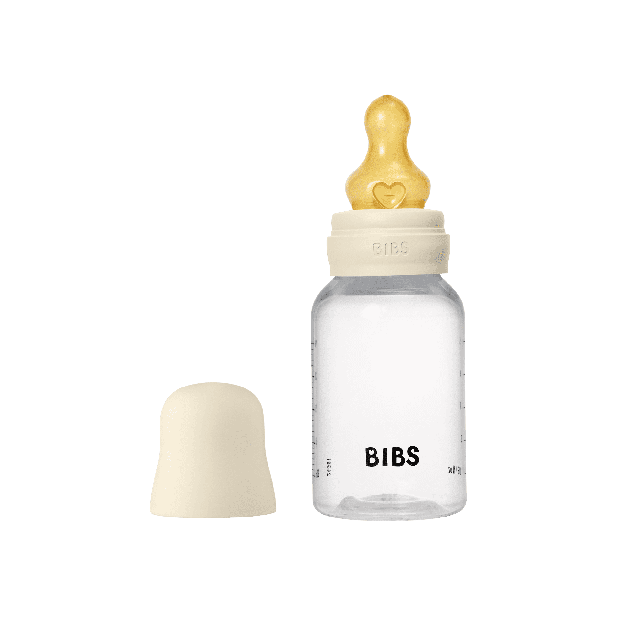 BIBS Baby Bottle with Round Latex Nipple – 150 ml Slow Flow | Ivory