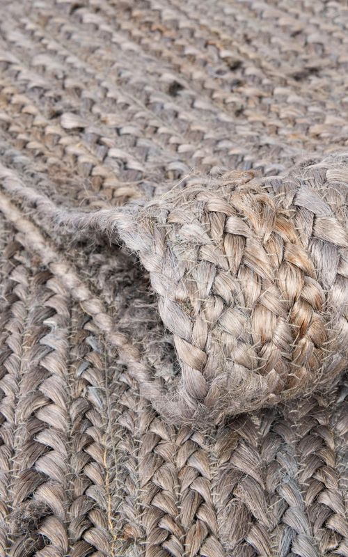 Modern Graphite Grey Oval Braided Cotton Rug | Versatile Neutral Hand-Woven Floor Rug