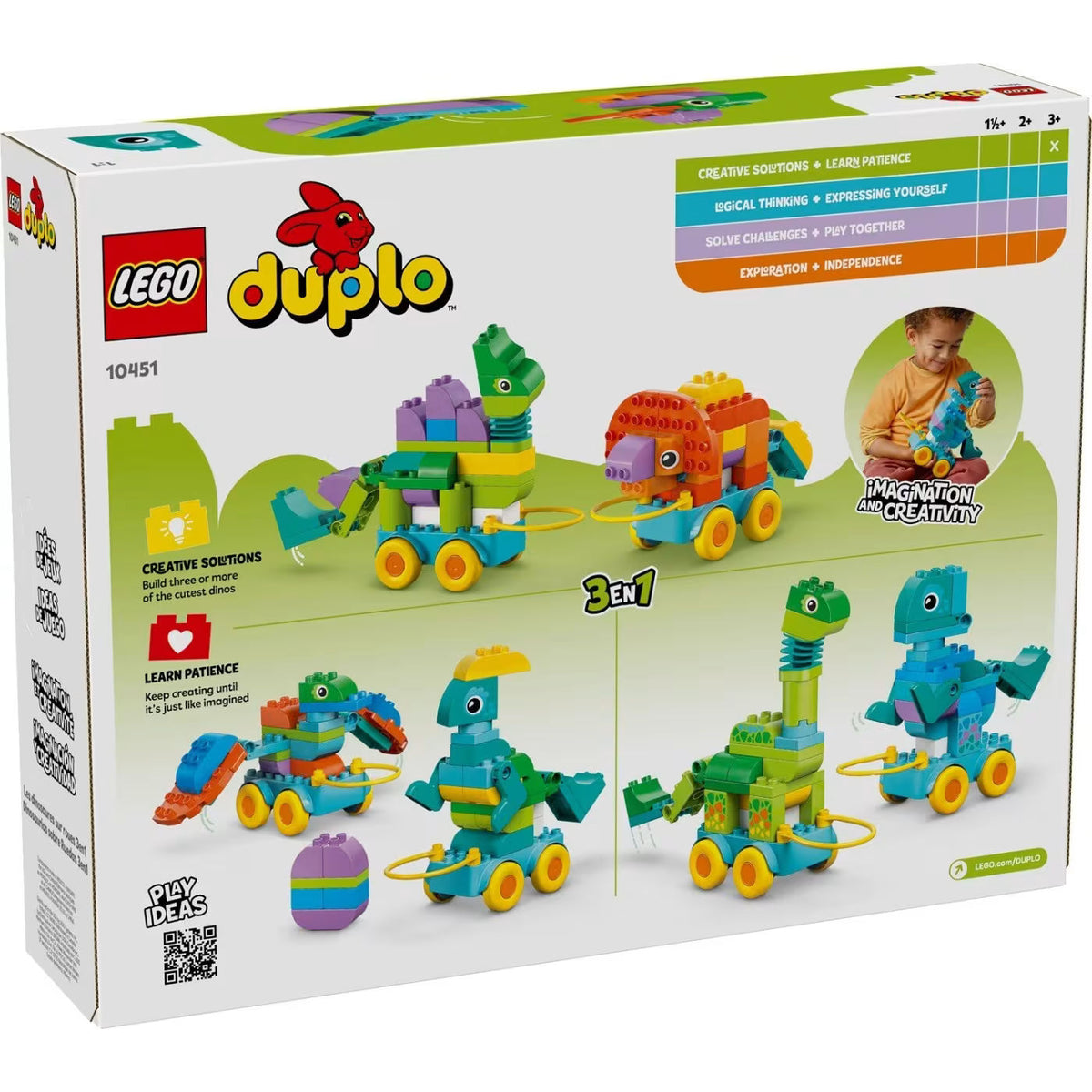 LEGO DUPLO Town 3 in 1 Dinosaurs Building Set for Ages 3+, 108 Pieces