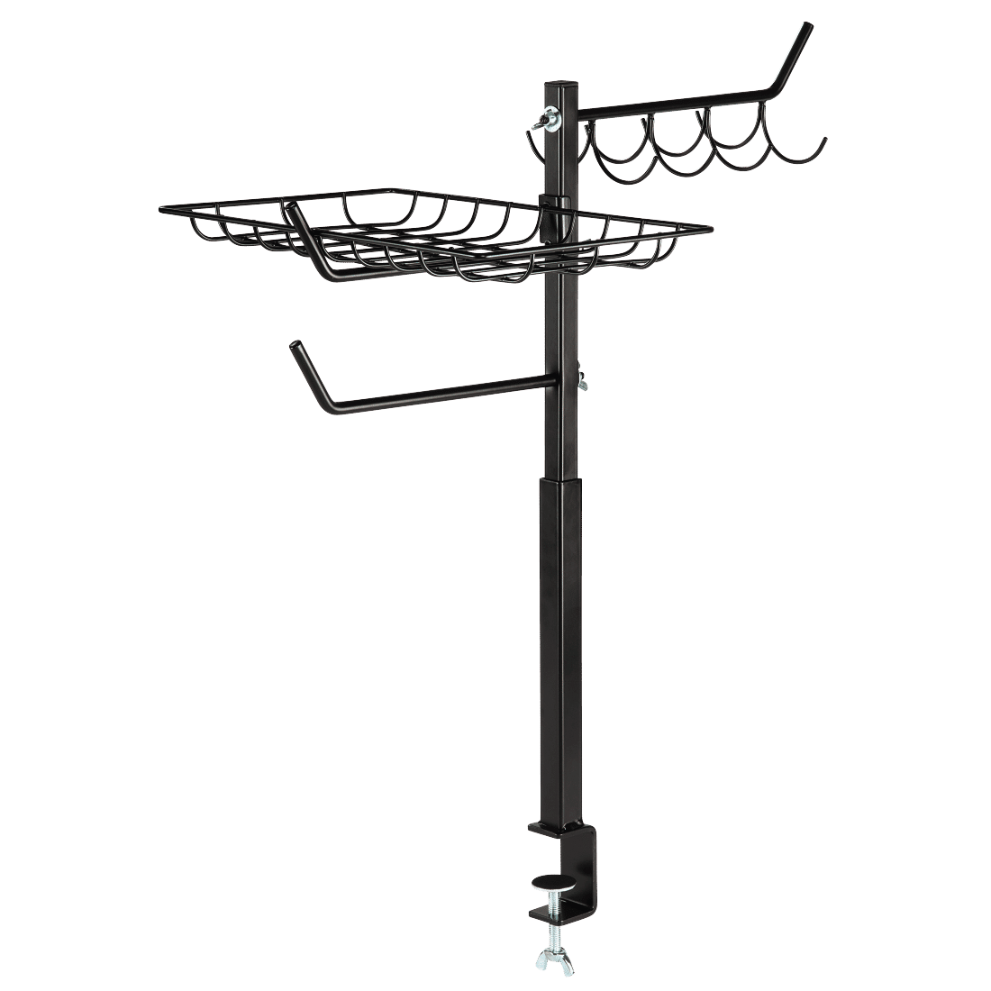 XAVAX 111591 Grill Organizer, height-adjustable 60 - 72 cm, black