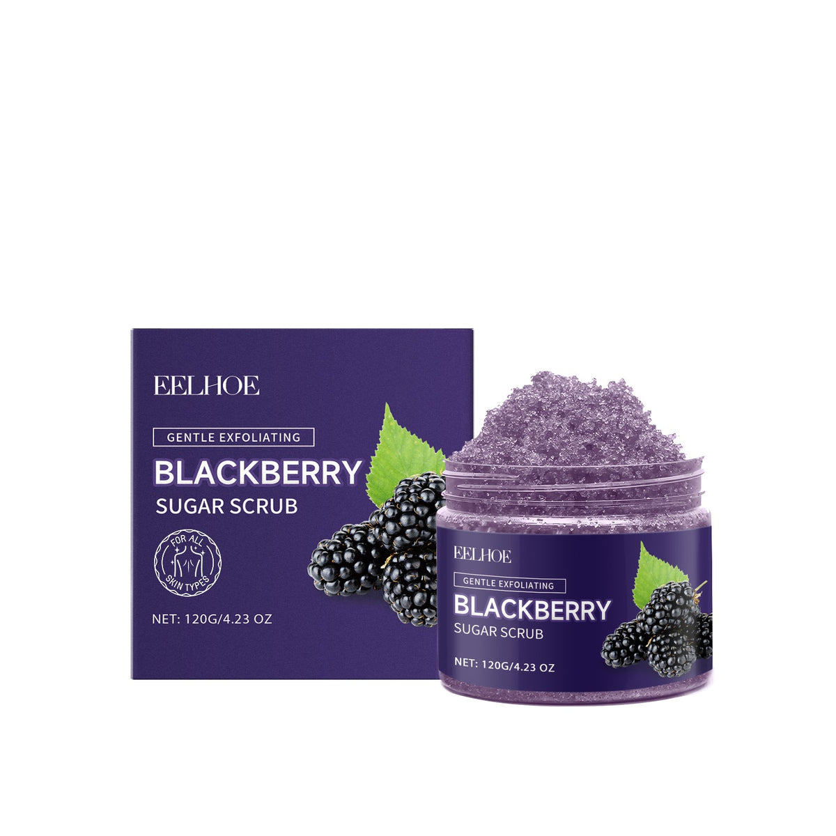 Blackberry Sugar Body Scrub, Gentle Exfoliating, Hydrating, Spa-Quality Body Care ,120g