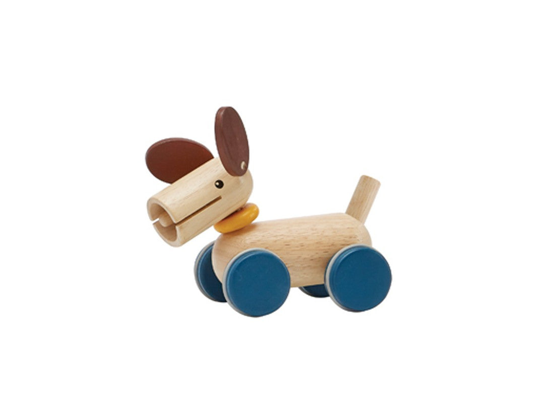 PlanToys Push and Pull Puppy — Wooden Walking Toy