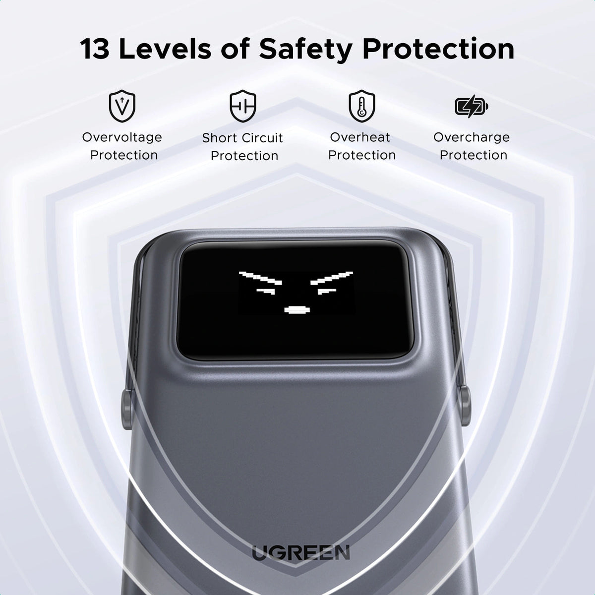 UGREEN PB571 Uno 5000mAh Magnetic Wireless Power Bank with Stand and TFT Display - Makasib Offer
