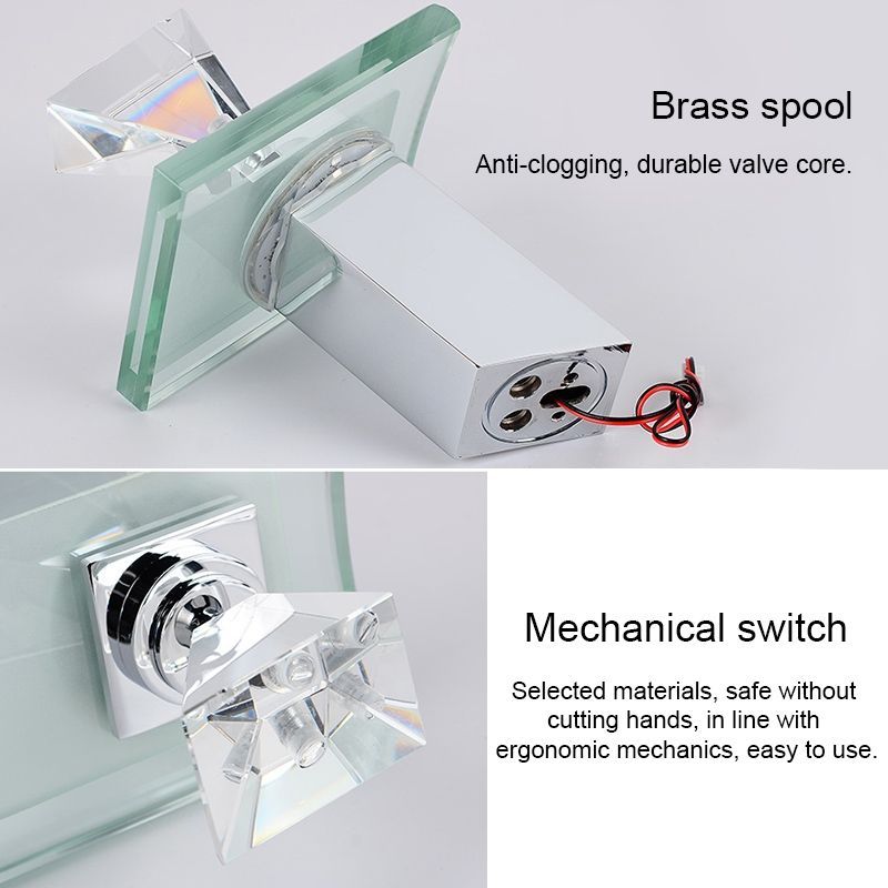 LED Waterfall Faucet Colorful Temperature Control Color-changing Anti-scalding Faucet Color-changing Faucet