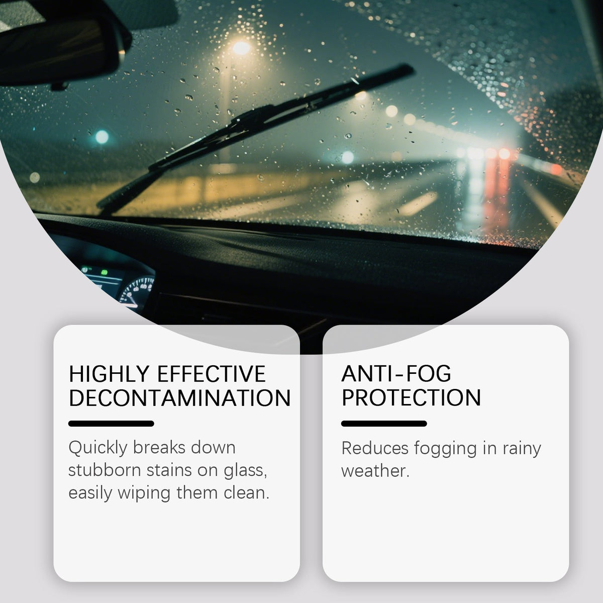 Car Glass Cleaner, Fog-Free, Dirt & Oil Removal, Fast Car Cleaning Solution ,100ml