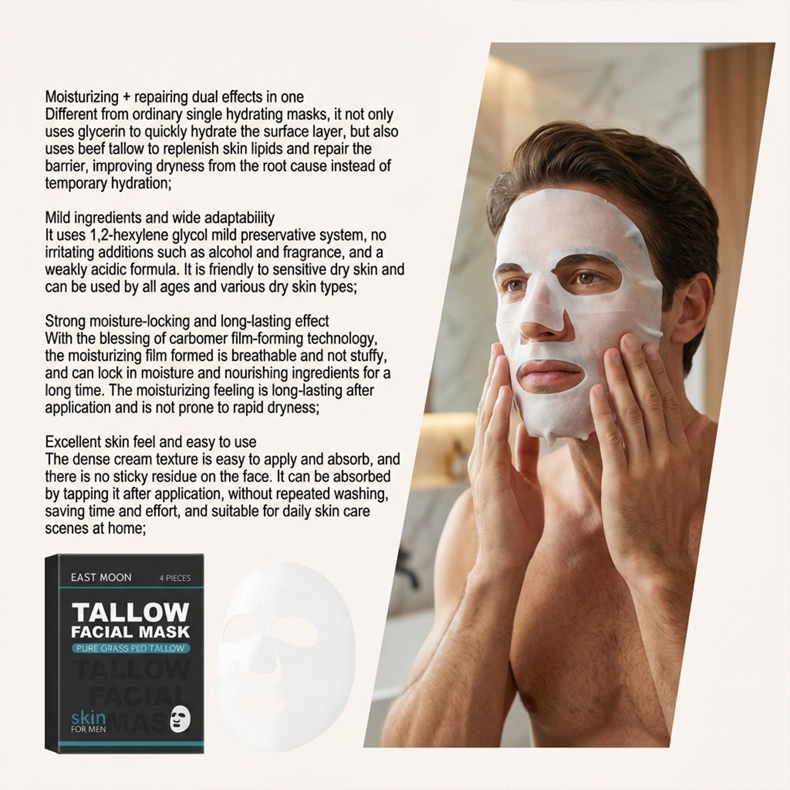 Hydrating Sheet Face Mask Moisturizing Care 4pcs
