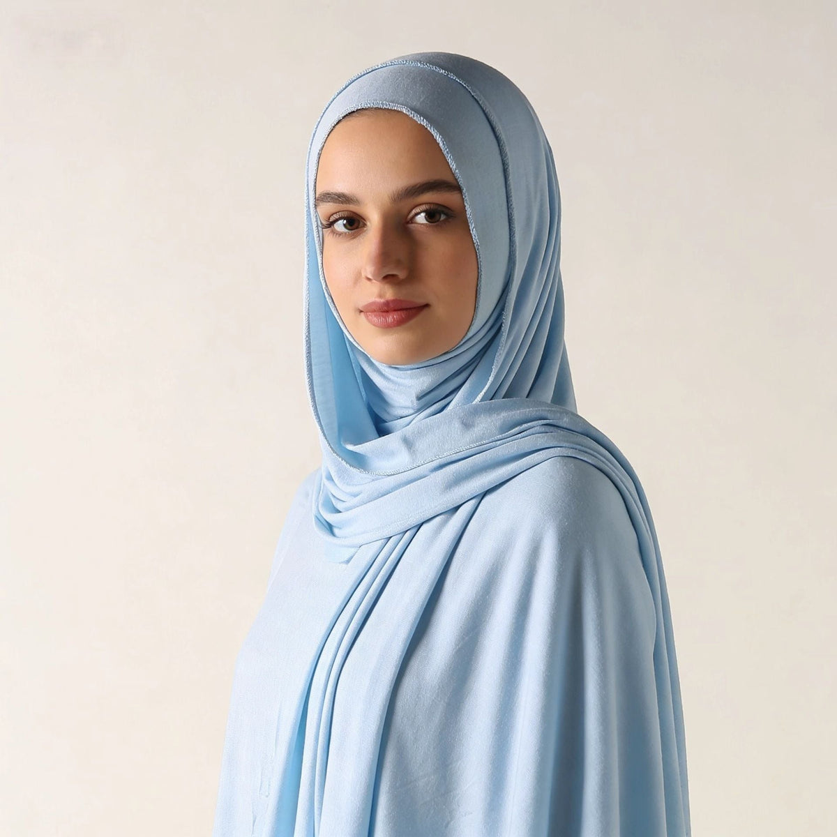Soft Pink Cotton Hijab Scarf for Women Long Shawl