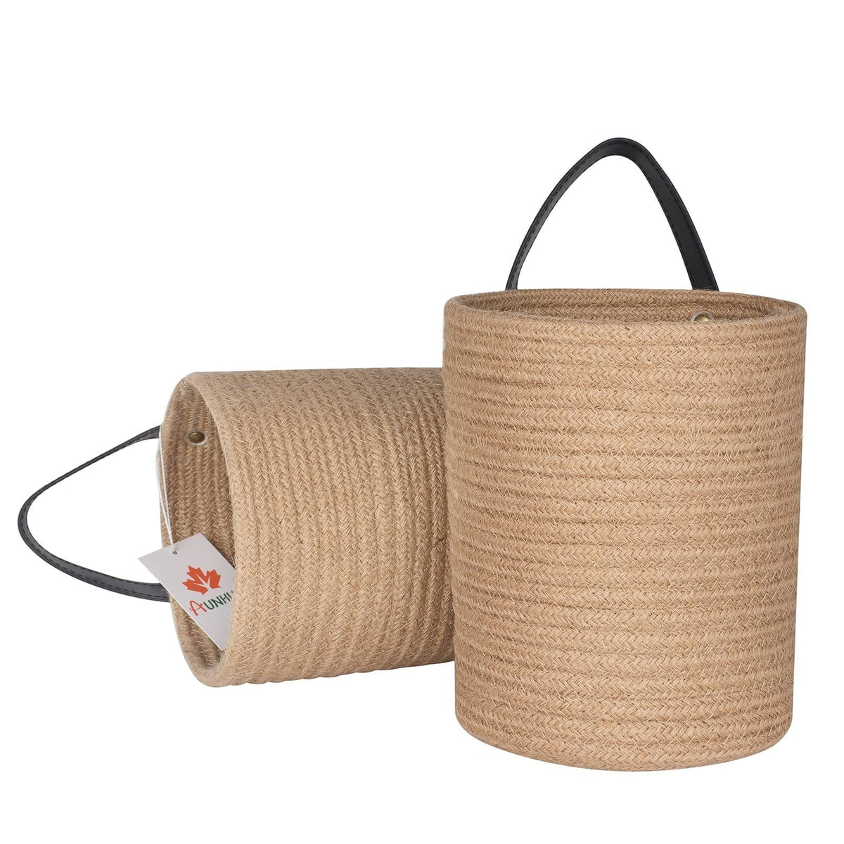 Set of 2 Jute Wall Hanging Storage Small Baskets For Plantation