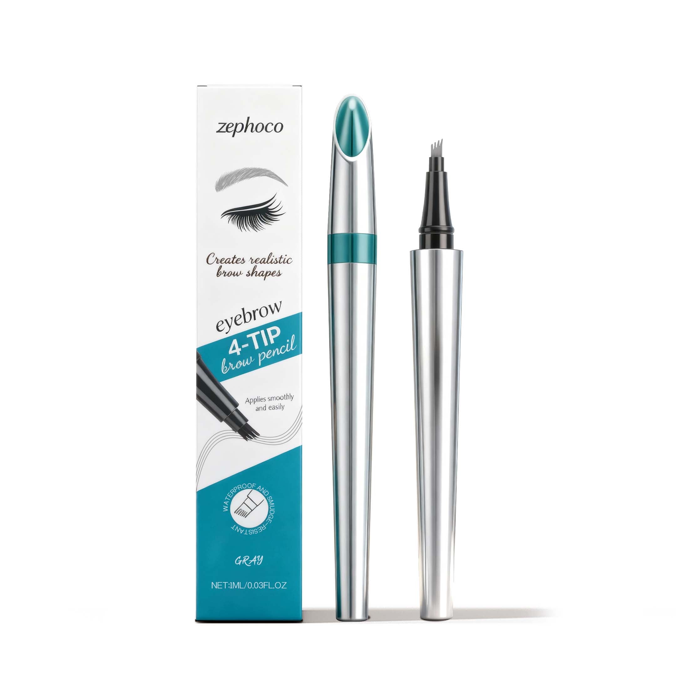 Beauty Collection Grey Anti-Blurring Eyebrow Pencil, Waterproof, Natural, Perfect for Beginners ,1ml
