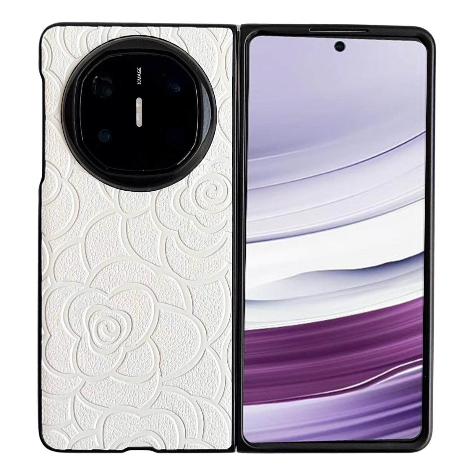Camellia Pattern PU Case For Huawei Mate X5