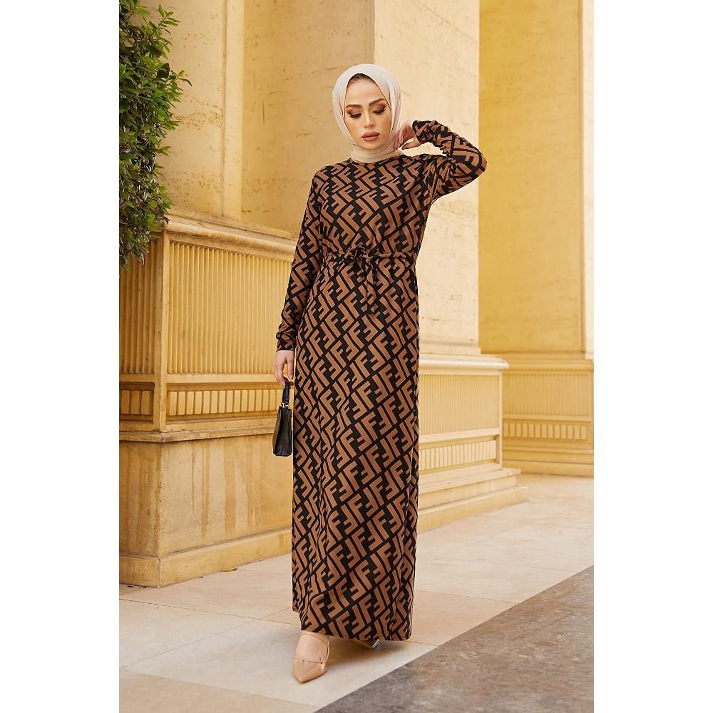 Women's Dress Lycra Knitted Fabric Long Dresses New Season