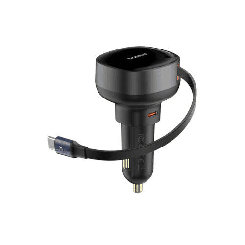 BASEUS Car Charger Retractable Type-C 60W Black