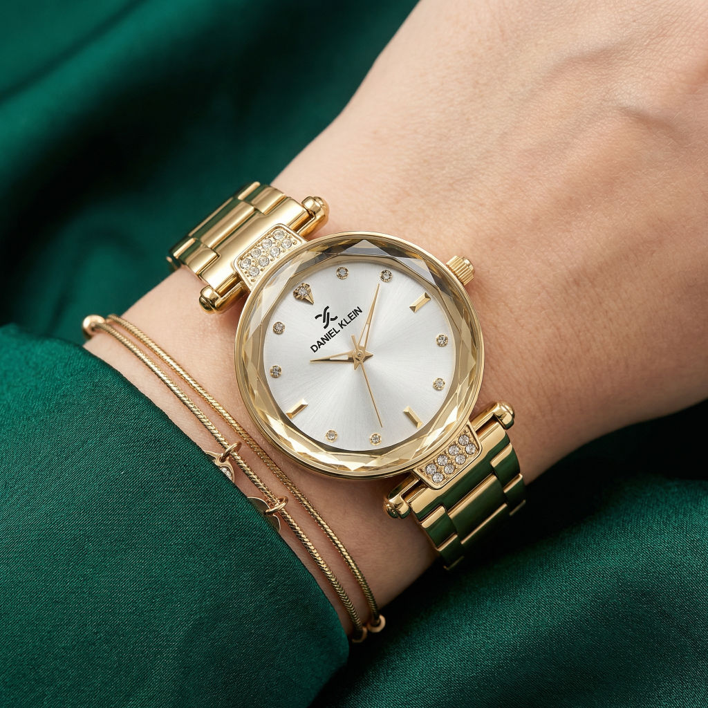 Daniel Klein Premium Gold Stainless Steel Sunray Dial Watch for Women, DK.6.14132-2