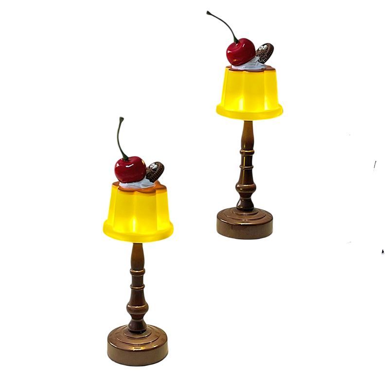 Cute Yellow Pudding Mini Night Light Battery Powered