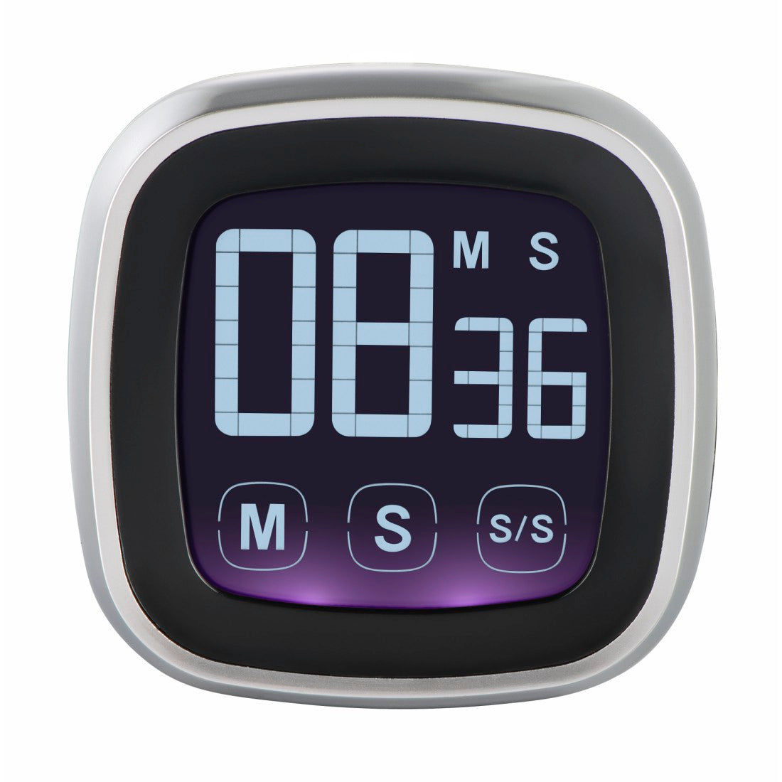 XAVAX 95321 "Touch" Kitchen Timer, Digital, silver/black