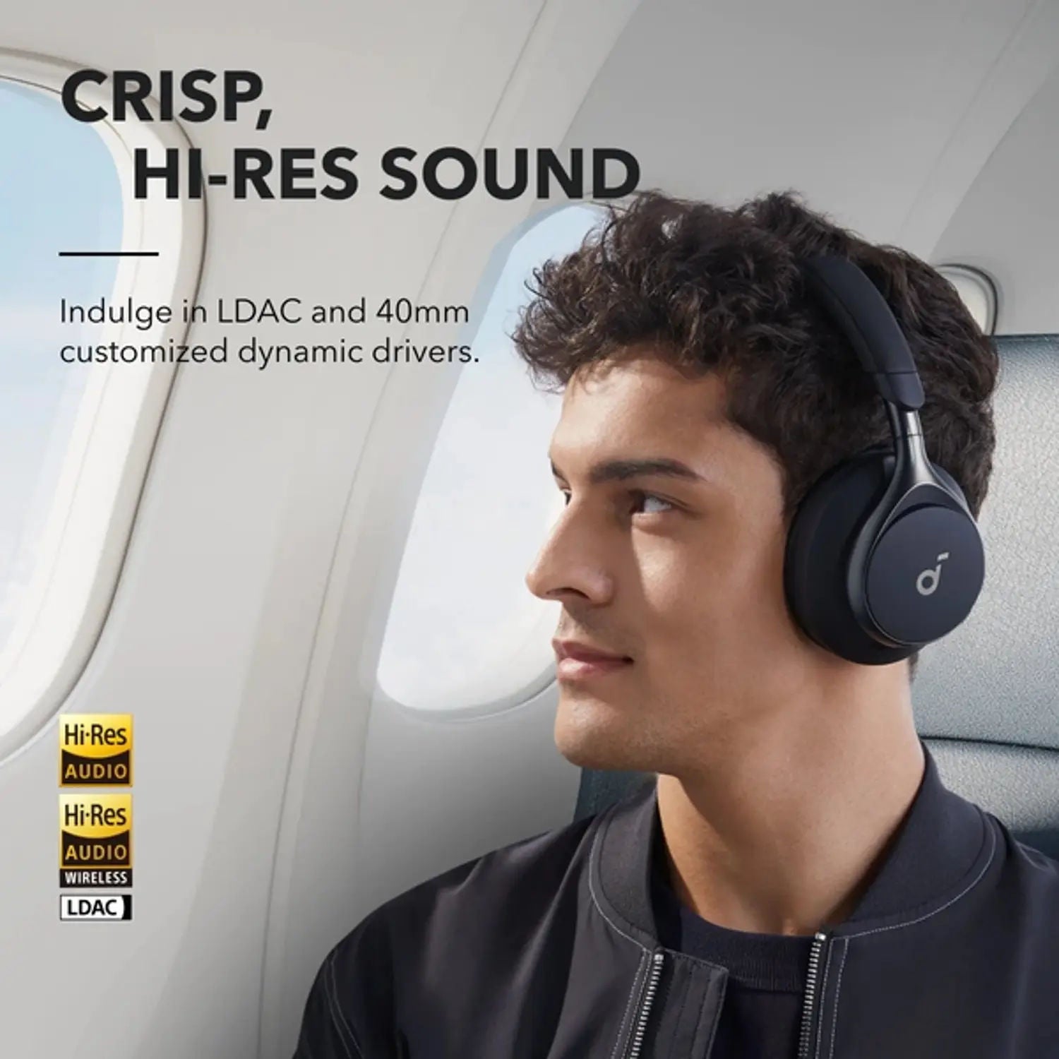 Anker Soundcore Space One A3035011 Wireless Adaptive Noise Cancelling Headphones, Black