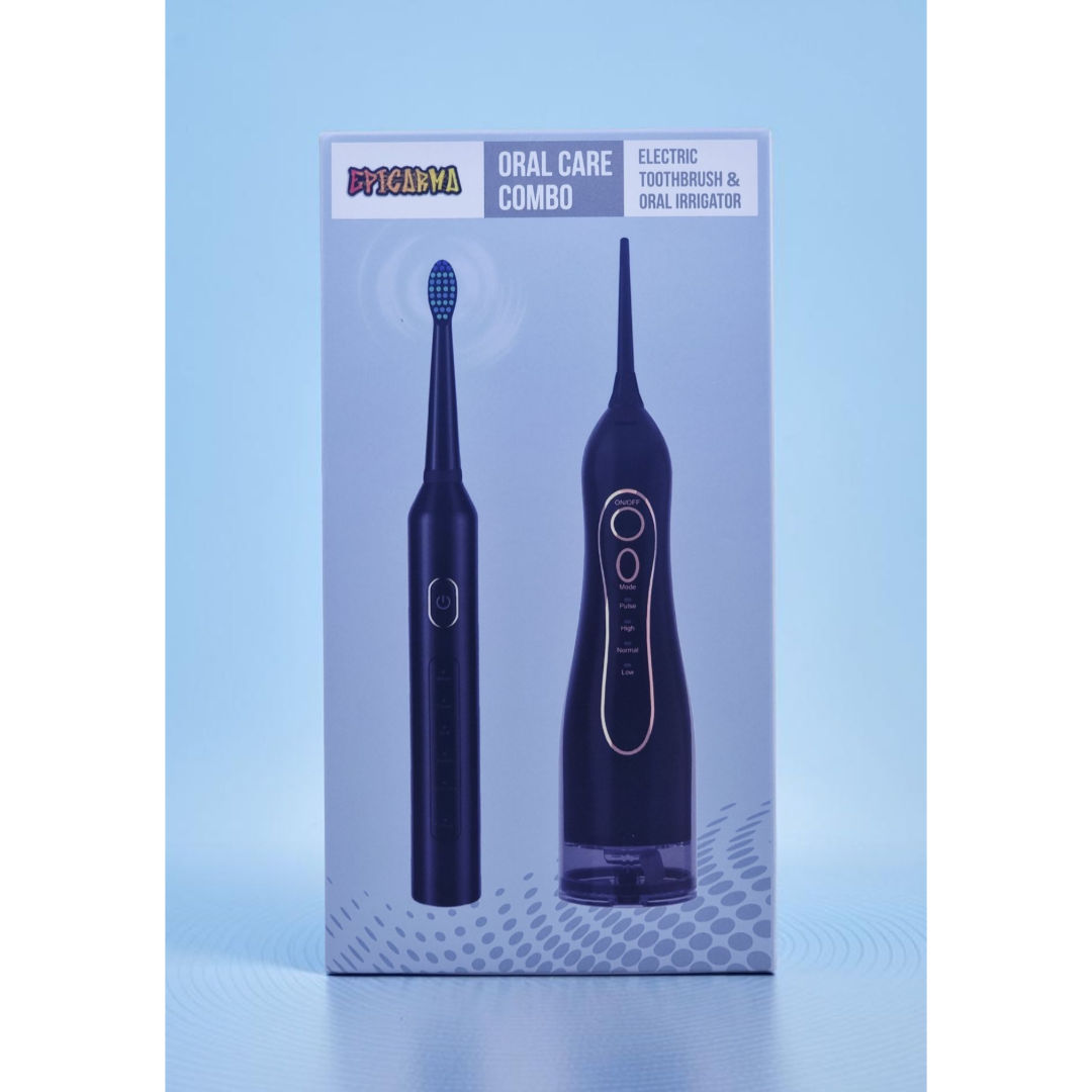 EPICARMA Combo Electric Toothbrush and Oral Irrigator, Black